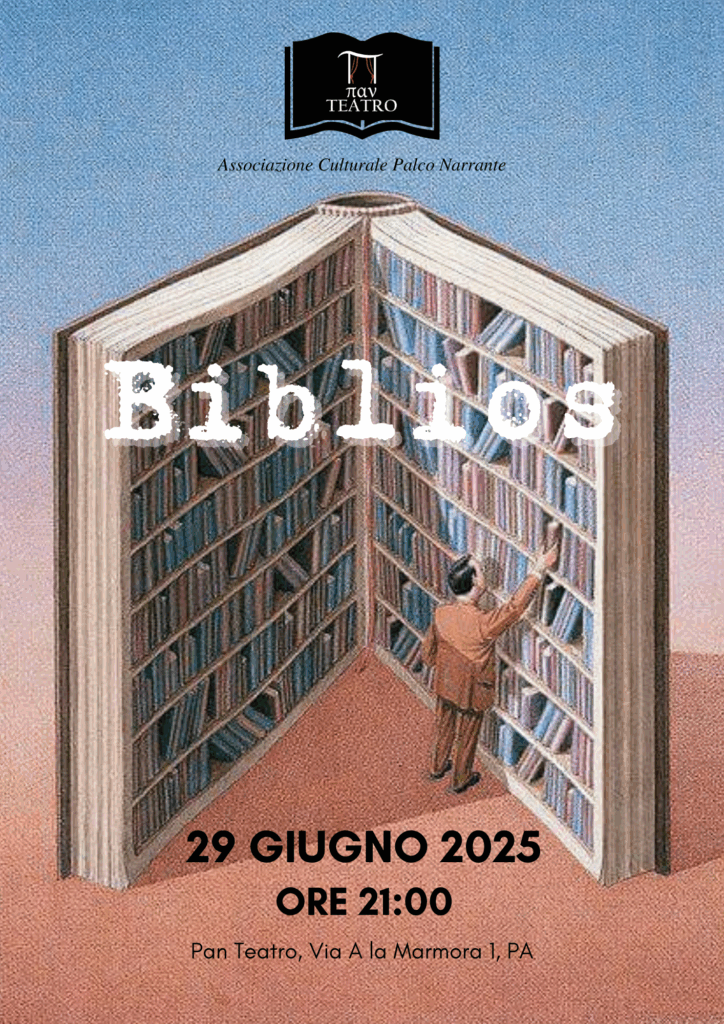 Locandina spettacolo di fine anno, corso adolescenti, "Biblios"